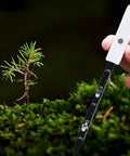 Smart Soil Moisture Meter With 3 Color Indicator Lights And Smart Sensor Probe used in garden near small plant