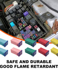 Top Shelf Road Ready Square Auto Fuses 10 Piece Assorted Kit covers 20 through 60 amp fuses displayed in vehicle fuse box.