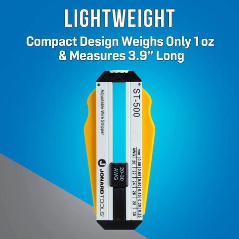 Adjustable Precision Wire Stripper For 20-30 AWG With Length Stop From 0.039 To 2.0 Inches in compact design, lightweight.