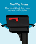 Top Shelf Heavy Duty Double Wall Plastic Mailbox And Post Kit With Dual Access, showing dual front and back doors for easy access.