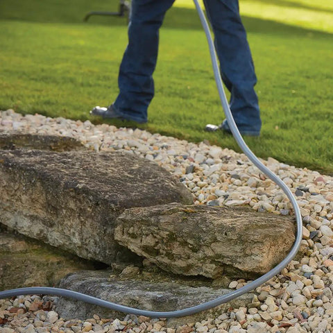 Heavy Duty Garden Hose 5/8 Inch By 75 Feet, Flexogen Strength, 8 Ply Double Tire Cord Reinforced in garden use with rocks