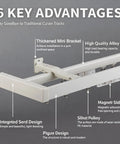 Wall Mount Curtain Rod Set With Wraparound Track And Double Aluminum Rails, Silent Sliding System For Privacy, No-Fuss Room Divider For Living Room, Shower And Hospital, White Finish, Heavy Duty 1.2mm Aluminum, 300cm Or 230cm Lengths wall-mounted white double rail with bracket and slider