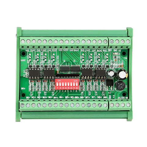 Top view of 8 Channel 5V To 24V Voltage Level Translator Module With PNP NPN Signal Converter Square Wave 10MHz Board