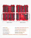 Dang Tough 101 Piece Screwdriver Bit Set Heavy Duty S2 Steel magnetic bits in red storage case showing various sizes.