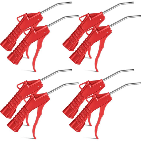 8-pack red air nozzle blower gun with pistol grip for industrial and home cleaning