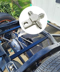 Installed KVAEY 3AN stainless steel brake line tee adapter with mounting tab and three male flare fittings
