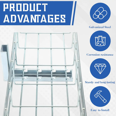 Heavy Duty 4 Pack L Brackets For Wire Mesh Cable Tray Wall Mount Zinc Plated Steel Rack Hardware Rock Solid Hold Dead Simple Cable Management No Hassle Setup Tight Fit
