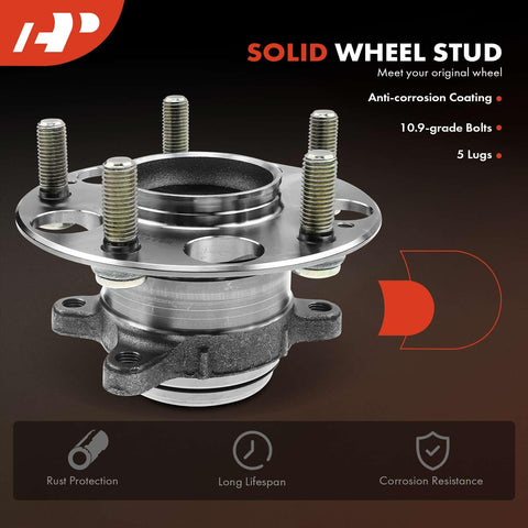 Rear Wheel Bearing And Hub Assembly 5 Lug Compatible With Honda Civic 2012 1.8L L4 DX GX LX HF Premium High Load Capacity