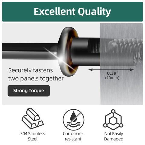 Badass 40 Piece Socket Head Cap Screw And Barrel Nut Kit Featuring Quarter Inch Thread By One And Half Inch Length Made From Tough 18 8 304 Stainless Steel With Black Oxide Finish For Solid Furniture Assembly Jobs That Mean Business: close-up of screw fastening two panels with corrosion-resistant features.