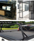 1x1 Inch T Slot Aluminum Extrusion Kit For DIY Linear Rail And Slot Guide 10 Series Black Anodized 88 Inch Long 6063 T6 Heavy Duty Modular Bar used in shelving, doors, and truck rack frames