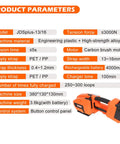 Built Tough Cordless Electric Strapping Machine With Bright Lcd Screen Dual Long Last Batteries For No Stress Pp Pet Strap Baling On Cartons And Heavy Pallets - product parameter chart showing specifications and features.
