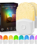 2 Pack Plug In Night Lights For Kids With Dusk To Dawn Sensor Warm White And RGB Color Modes LED Wall Nightlight For Baby
