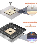 ACMER honeycomb laser bed 300x300 with aluminum panel; honeycomb cutting table for laser engraver (front view)