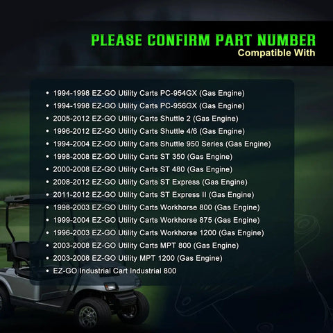 Heavy Duty Starter Generator For Ezgo Golf Cart Mg2 Txt Rtx Medalist Fleet Freedom Hp And Club Car Ds compatibility list.