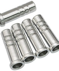 Aluminum Arrow Inserts for 6.2mm Carbon Arrows 12 Pack, 100 125 150 200 Grain Field Points, stacked on white background