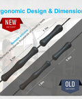Eight Piece Archery Bowstring Finger Guard And Saver Set ergonomic silicone design with size dimensions highlighted