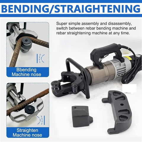 Heavy Duty Electric Hydraulic Rebar Bender And Straightener Machine with bending and straightening module options for easy use.