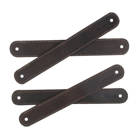 Set Of Four Full Grain Leather Drawer Handles Handmade In Bourbon Brown With Pre Made Holes For Easy Installation Durable And Stylish Furniture Hardware For Dressers Armoires And Cabinets Ideal For DIY Renovations