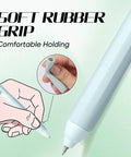Gel Pens Set Of 12 Silent Click Retractable Pens With 0.5mm Fine Point Black Ink, soft rubber grip close-up