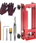 Pro Grade Aluminum Door Hinge Jig With Scale for Router Templates, adjustable jig with tools and gloves for hinge installation