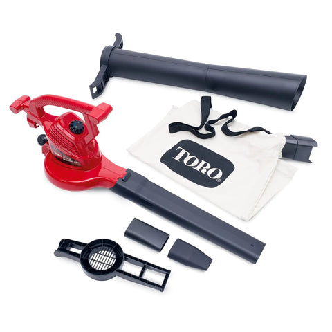 Ultra Electric Blower Vac With 250 MPH Airflow Red Mega Metal Impeller For Serious Mulching And Easy Yard Cleanup Variable Speed Control