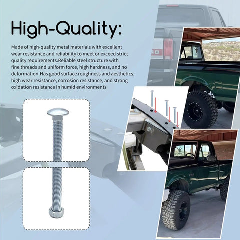 Heavy Duty Truck Bed To Frame Bolt And Nut Kit For Ford F150 F250 F350 1987 To 1996 showing high-quality steel bolts and installation