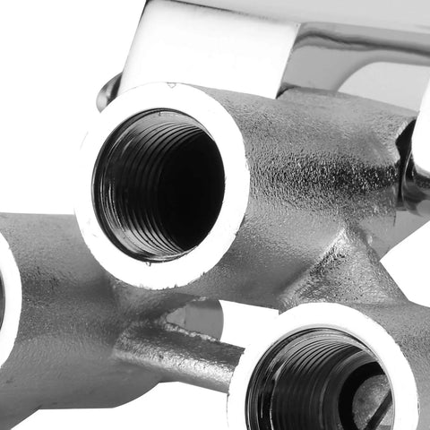 Close-up of Brass Knee Valve Pedal Faucet With Self Closing G1/2 Threads showing threaded connections and corrosion-resistant brass material.