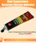 Stove door gasket cement silicone adhesive tube, black, 3.5 fl oz, high-temperature adhesive