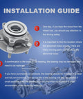 Installation guide for Front Wheel Bearing And Hub Assembly Direct Fit For Nissan Rogue Sentra with hub image and drivetrain diagram