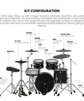 VAD516 V Drums Acoustic Design Electronic Drum Kit Bundle With Audio Cable Drumsticks Drumstick Bag And Austin Bazaar Polishing Cloth For Pro Level Practice And Recording At Home - drum set configuration