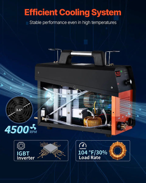 Pro Spec 50 Amp Plasma Cutter With Non-Touch Pilot Arc Torch, Dual Voltage 110V And 220V IGBT Inverter, Efficient cooling system design.