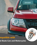 Dude Check This Out M14x1.5 Magnetic Stainless Steel Oil Drain Plug Kit With Copper Gasket For Cars Boats And Motorcycles No Leaks Allowed, red truck