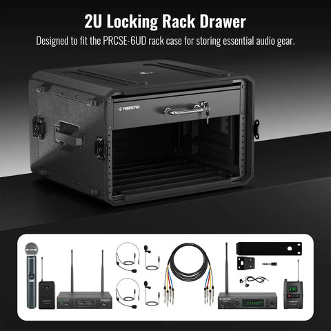 2U Locking Rack Drawer With Beefy Metal Build, Pre-Cut Foam, Smooth Sliding And Secure Latch, empty in case view