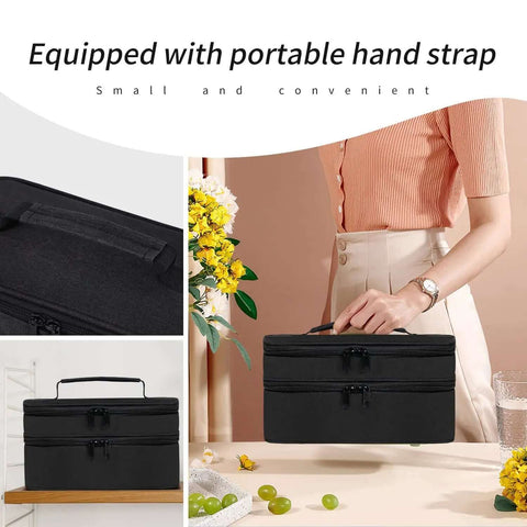Solid Dustproof Storage Bag For Hand Blender Slick Carrying Case For Immersion Blenders shown with handle, perfect for travel and easy storage.