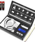 Dope Accurate 50g Milligram Scale With 0.001g Readout Digital Jewelry Scale with accessories, open flip cover view