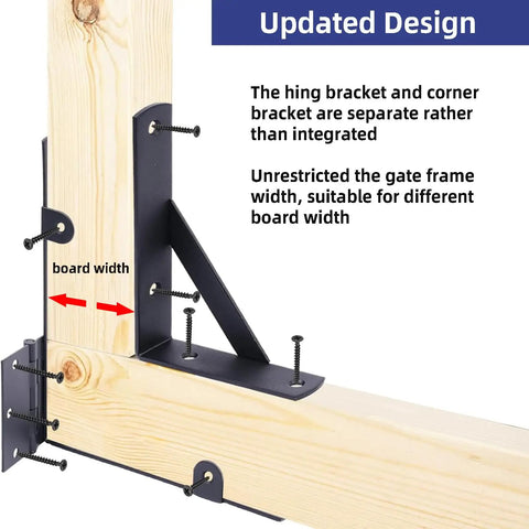 Two Pack Anti Sag Gate Hardware Kit For Wood Fence Gates Heavy Duty No Sag System With Anti Twist Gate Frame Corner Brackets Withstand Up To 150 Lbs Per Gate