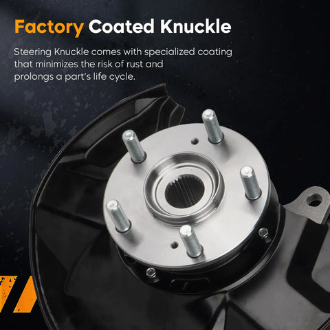 Factory Coated Front Right Steering Knuckle and Wheel Bearing Hub Assembly for Honda Accord 2013 to 2016 24L Coupe Sedan.
