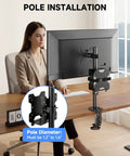 Boss Grade Adjustable Mini Pc Mount Bracket Vesa Under Desk And Monitor Arm Computer Holder installation on pole with dimensions.