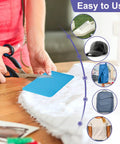 Person cutting a blue patch from the Iron On Patch Kit With 30 Multicolor Patches, 3.7 By 4.9 Inches for fabric repair.