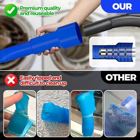 Two Piece Dryer Vent Cleaner Kit With Lint Vacuum Attachment And Flexible Dryer Lint Brush shown with quality comparison