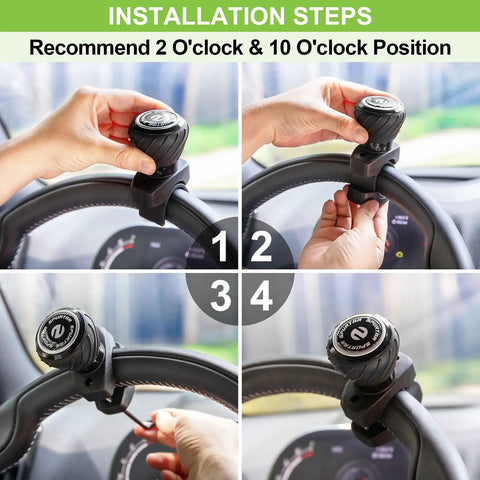 Installation steps for Universal Steering Wheel Knob Power Handle Spinner for Cars, Trucks, Forklifts, Tractors, Boats, Golf Carts