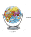 Blue World Globe With Smooth Rotation And Stable Stand For Classroom Office And Home Decor, Modern Educational Globe