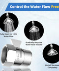 All Metal Shower Flow Control Valve With Brass Shut Off And Metal Lever, G One Half Inch Thread, Water Regulator For Handheld Shower Or Bidet Sprayer, Chrome Finish, Durable Brass Body, Easy Water Volume Control, chrome valve with lever