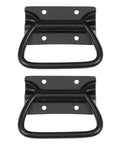 Set of 2 Chest Handles in Black Finish for Cabinets and Furniture, 4.17 Inch Wide by 3.00 Inch High, front view, four mounting holes