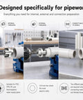 All in One DIY Friendly Pipe Thread Cutting Tool Kit With Internal And External Threading Includes Half Inch Three Quarter Inch And One Inch Threaders Quarter Inch Hex Shank Electric Drill Compatible Works On PPR PVC Plastic MPP And Metal used for internal and external pipe threading