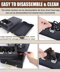 No Sweat Electric Portafilter Cleaner And Espresso Knock Box For 58mm Filter Baskets, showing easy disassembly and cleaning features.