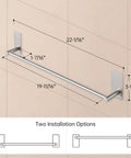No Drill Adhesive Towel Bar 22 Inch Wall Mount For Bathroom Stick On Towel Rack Rustproof SUS304 Stainless Steel Brushed Finish
