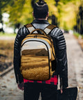 Vintage Barn Tractor Wheat Farm Print Unisex Daypack With Extra Large Capacity Durable Polyester Travel Backpack design