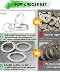 580 Piece Aluminum Oil Drain Plug Crush Washer Kit With 18 Sizes From M6 To M24, Durable Gasket Assortment For Cars And Bikes