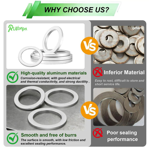 580 Piece Aluminum Oil Drain Plug Crush Washer Kit With 18 Sizes From M6 To M24, Durable Gasket Assortment For Cars And Bikes
